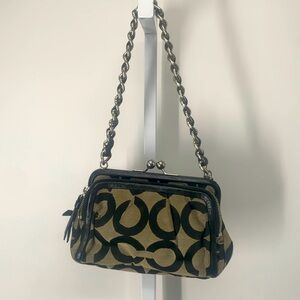 Coach Parker Op art Y2K shoulder purse kisslock closure rare